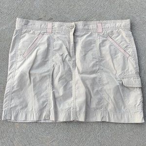 Lands' End Light Tan Khaki Quick Dry Cotton Cargo Skort Mini Skirt 16